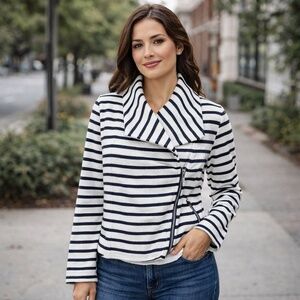 GAP Navy Stripe Moto Jacket - MP